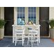 Ocean Breeze Promenade Blue and White Upholstered Outdoor Swivel Bar Stool