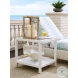 Ocean Breeze Promenade White Outdoor Serving End Table