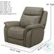 Grant Liverpool Cobblestone Leather Double Power Glider Recliner