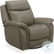 Grant Liverpool Cobblestone Leather Double Power Glider Recliner