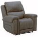 Burton Charcoal Leather 43" Triple Power Swivel Glider Reclining Sofa with USB Charging