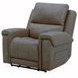 Burton Charcoal Leather 43" Triple Power Swivel Glider Reclining Sofa with USB Charging