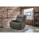 Heston Charcoal Leather Triple Power Swivel Glider Recliner with USB Charging