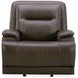 Heston Charcoal Leather Triple Power Swivel Glider Recliner with USB Charging