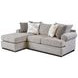 Kittery Pewter Gray 96" Loveseat and Chaise with Throw Pillows