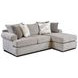 Kittery Pewter Gray 96" Loveseat and Chaise with Throw Pillows