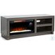 Napa Hearth Gray Walnut Melamine 56" Media Console with Crystal Fireplace Insert