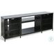 Newport Modern Black Oak Melamine 70" Media Console with Log Fireplace Insert