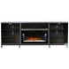 Newport Modern Gray Walnut Melamine 70" Media Console with Crystal Fireplace Insert