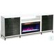 Newport Modern White Oak Melamine 70" Media Console with Crystal Fireplace Insert
