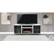 Newport Modern White Oak Melamine 70" Media Console with Crystal Fireplace Insert