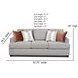 Maclean Taupe Beige 93" Sofa with Throw Pillows