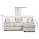 Kittery Dove Beige 93" Sofa Chaise with Throw Pillows