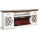 K3512MB Marble White 78" TV Stand with Electric Fireplace and LED