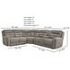 Point Break Mushroom 3 Piece Modular Triple Power Reclining Loveseat Sectional with Console and USB Charging