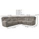 Point Break Mushroom 3 Piece Modular Triple Power Reclining Loveseat Sectional with Hidden Cup Holders and USB Charging