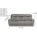 Point Break Charcoal 90" Triple Power Reclining Sofa with USB Charging