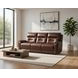 Point Break Fresca Hazelnut Leather Power Reclining Sofa with Power Headrest and Lumbar