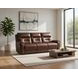 Point Break Fresca Hazelnut Leather Power Reclining Sofa with Power Headrest and Lumbar