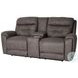 Point Break Telluride Stone Triple Power Reclining Sofa with Drop Down Tray Table
