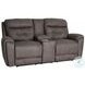 Point Break Telluride Stone Triple Power Reclining Sofa with Drop Down Tray Table