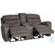 Point Break Telluride Stone Triple Power Reclining Sofa with Drop Down Tray Table