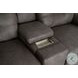 Point Break Telluride Stone Triple Power Reclining Sofa with Drop Down Tray Table