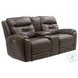 Point Break Amalfi Cognac Leather Triple Power Reclining Sofa with Drop Down Tray Table