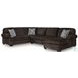 Firescrest Chocolate 3 Piece Modular Sectional with RAF Chaise
