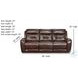 Point Break Fresca Hazelnut Leather Triple Power Reclining Sofa with USB Ports