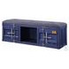 Cargo Gray Fabric and Blue 56" Upholstered Bench with Storage