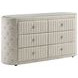 Sonya Ivory Upholstered 6 Drawer Dresser
