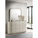 Sonya Ivory Upholstered 6 Drawer Dresser with Mirror