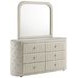Sonya Ivory Upholstered 6 Drawer Dresser with Mirror