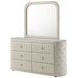 Sonya Ivory Upholstered 6 Drawer Dresser with Mirror