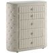 Sonya Ivory Upholstered 5 Drawer Chest