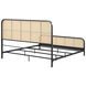 Lanewood Black Open Cane Webbing King Metal Bed