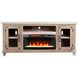 Modern Hearth Light Gray 120" TV Stand with Electric Fireplace