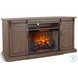 Barnstead Ember Natural 78" Barn Door Media Console with Electric Fireplace