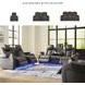 Fyne Dyme Shadow Power Reclining Console Loveseat with Adjustable Headrest