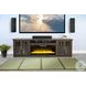 Crystal Ember Dark Brown 98" Media Console with Electric Fireplace