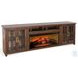 Glass Haven Dark Brown 98" Media Console with Electric Fireplace
