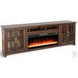 Crystal Ember Dark Brown 98" Media Console with Electric Fireplace