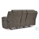 Laresview Fossil Double Reclining Console Loveseat