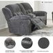 Frohn Graphite Double Reclining Console Loveseat