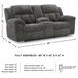 Frohn Graphite Double Reclining Console Loveseat