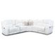 Brookfield White Leather 6 Piece Modular Zero Gravity Triple Power Reclining Sectional with USB Charging