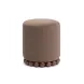 Dex Brown Performance Vegan Mohair Upholstered Round Ottoman