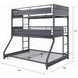 Cargo Gunmetal Double Twin Over Full Bunk Bed