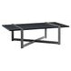 Del Mar Satin Black and Platinum Gray Rectangular Cocktail Table